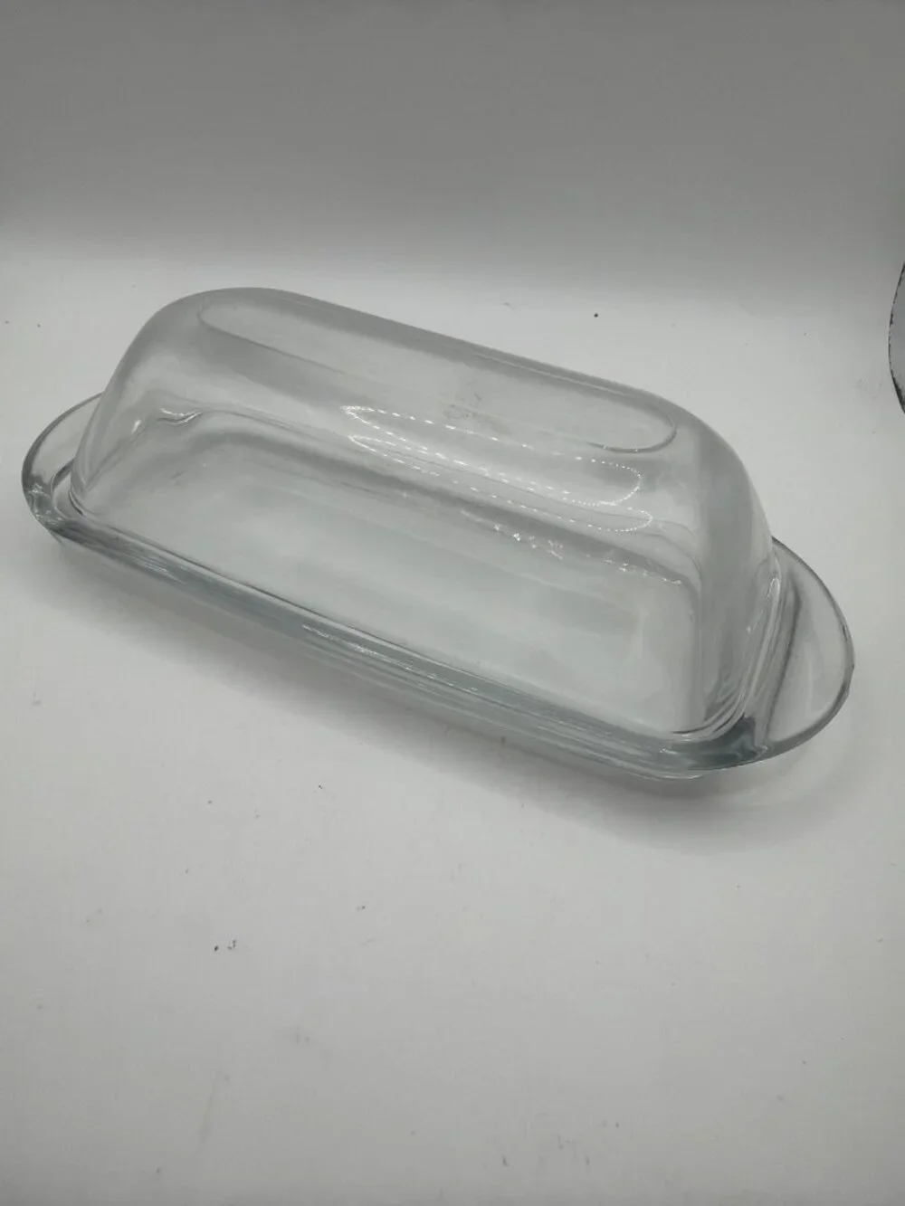 Clear Glass Butter Dish With Lid - Rectangular Design For Classic Table Settings